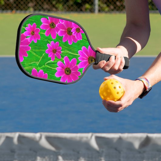 Raquette De Pickleball Motif vert et rose vif (Insitu)