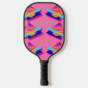 Raquette De Pickleball Motifs du triangle rose Memphis Neon