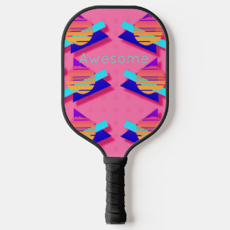 Raquette De Pickleball Motifs du triangle rose Memphis Neon