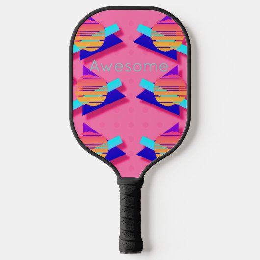 Raquette De Pickleball Motifs du triangle rose Memphis Neon (Recto)