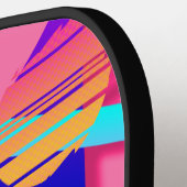 Raquette De Pickleball Motifs du triangle rose Memphis Neon (Détail gauche)