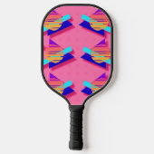 Raquette De Pickleball Motifs du triangle rose Memphis Neon (Verso)