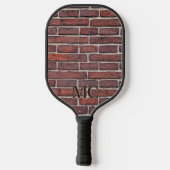 Raquette De Pickleball Mur en brique rouge avec initiales ou nom (Verso)