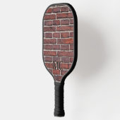 Raquette De Pickleball Mur en brique rouge avec initiales ou nom (Gauche)