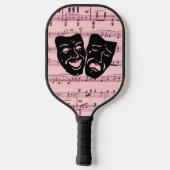 Raquette De Pickleball Musique rose et masques de théâtre (Verso)