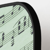 Raquette De Pickleball Musique verte et masques grecs de théâtre (Détail gauche)