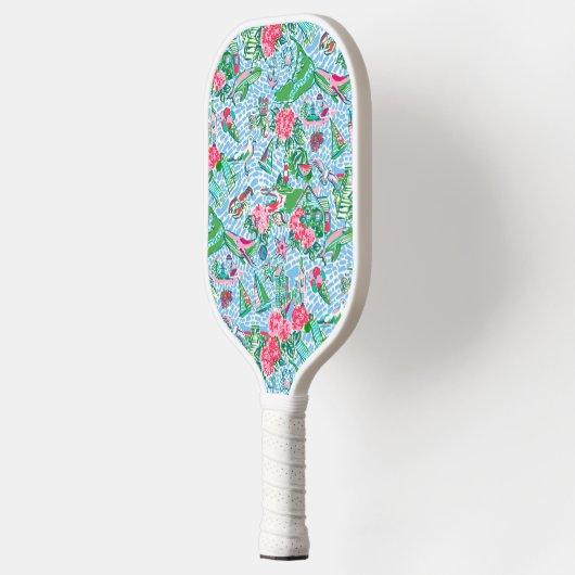 Raquette De Pickleball Nantucket Preppy Palm Beach Imprimer (Gauche)