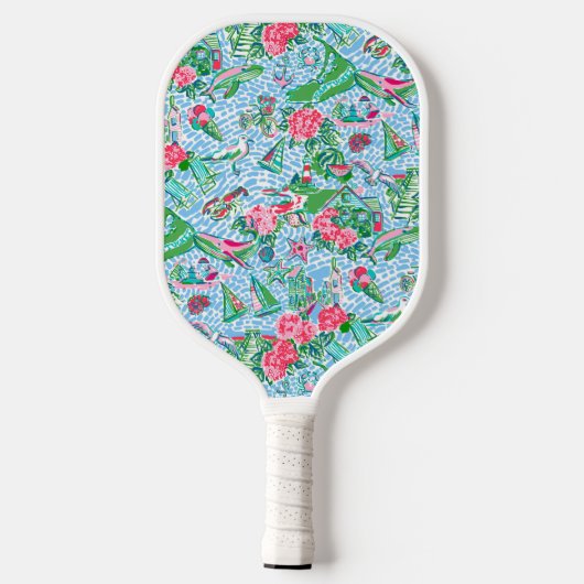Raquette De Pickleball Nantucket Preppy Palm Beach Imprimer (Verso)