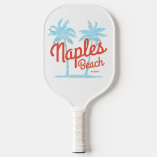 Raquette De Pickleball Naples Beach Florida USA Vintage Coral Type Palms