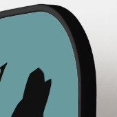 Raquette De Pickleball Nature cool Arbres extérieurs | Monogramme moderne (Détail gauche)