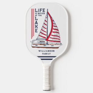 Raquette De Pickleball Nautical Lake House Nom de famille Personnalisé