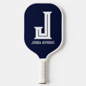 Raquette de Pickleball Navy Blue Monogramme Minima (Verso)
