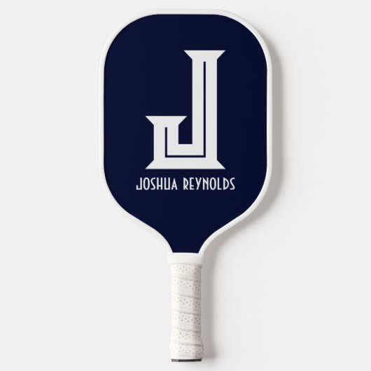 Raquette de Pickleball Navy Blue Monogramme Minima (Recto)