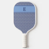 Raquette De Pickleball Navy Geometric Chevron Monogram Design (Recto)