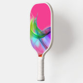 Raquette De Pickleball Neon Arc-en-ciel Abstrait sur rose (Gauche)