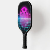 Raquette De Pickleball Neon Electric Palms Retro Vaporwave Custom Pickleb (Gauche)
