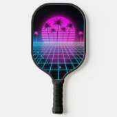 Raquette De Pickleball Neon Electric Palms Retro Vaporwave Custom Pickleb (Verso)