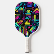Raquette de Pickleball Neon Retro Tech | Joueur de