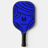 Raquette De Pickleball NeonLine 1 Blue Editable Nom & Initiales (Verso)