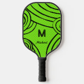 Raquette De Pickleball NeonLine 1 Green Editable Nom & Initiales (Recto)