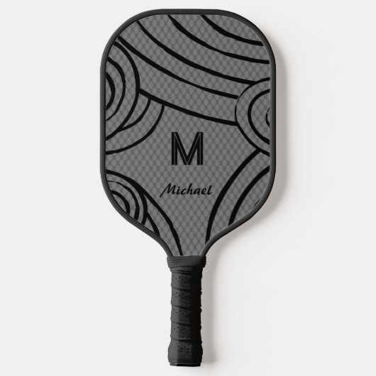 Raquette De Pickleball NeonLine 1 Grey Nom et initiales modifiables (Verso)