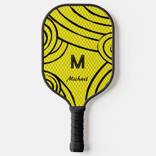 Raquette De Pickleball NeonLine 1 Jaune Nom et initiales modifiables (Verso)
