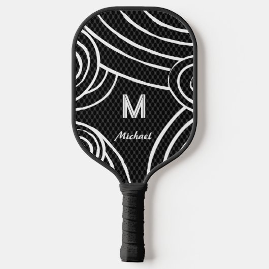 Raquette De Pickleball NeonLine 1 Noir Nom et initiales modifiables (Verso)