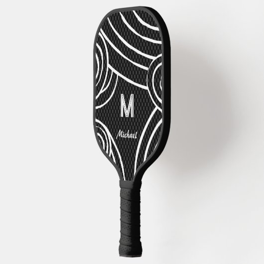 Raquette De Pickleball NeonLine 1 Noir Nom et initiales modifiables (Gauche)