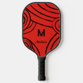 Raquette De Pickleball NeonLine 1 Red Editable Nom & Initiales (Recto)