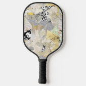 Raquette De Pickleball Neutral Elegant Abstract Collage Design (Verso)