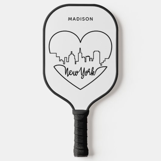 Raquette De Pickleball New York Heart nom personnalisé (Recto)