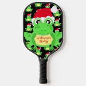 Raquette De Pickleball Noël Cute Frog Santa Hat Motif Nouveauté (Recto)