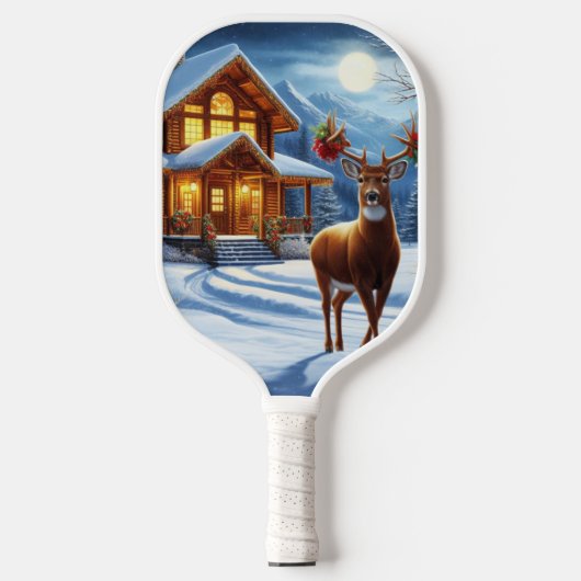 Raquette De Pickleball Noël/Hiver Deer Lodge (Recto)