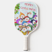 Raquette De Pickleball Noël Pickleball Paddle cadeau Snowmans fête (Verso)