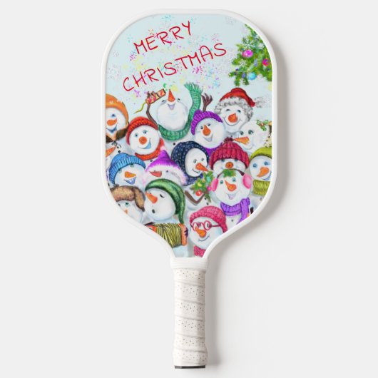 Raquette De Pickleball Noël Pickleball Paddle cadeau Snowmans fête (Recto)