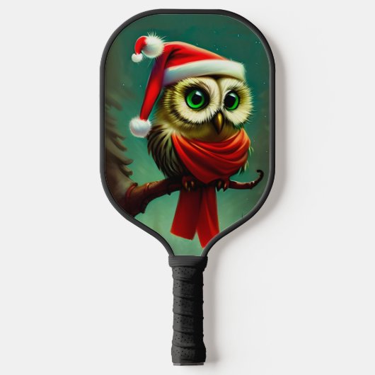 Raquette De Pickleball Noël rustique victorien de Cute Owl (Recto)