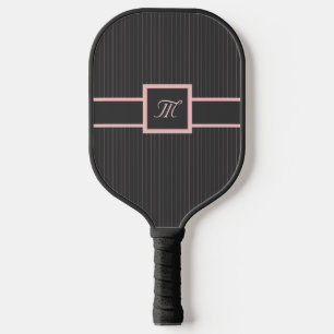 Raquette De Pickleball Noir avec les rayures roses