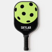 Raquette De Pickleball Noir Blanc Jaune Unique Bright (Recto)