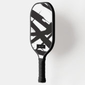 Raquette De Pickleball Noir & Blanc Moderne Ligne d'Art Abstrait Décorati (Gauche)