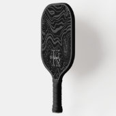 Raquette De Pickleball Noir Damascus acier Motif personnalisé Nom Monogra (Gauche)