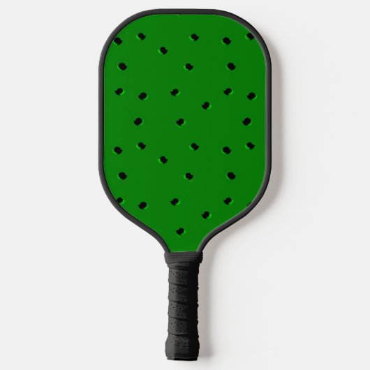 Raquette De Pickleball Noir de minuscules trous en vert (Verso)
