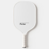 Raquette De Pickleball Noir et blanc minimal classique (Verso)