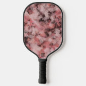 Raquette De Pickleball Noir gris rose blanc moderne géométrique Abstrait (Verso)