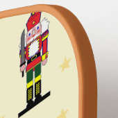 Raquette De Pickleball Noisette de Noël motif sur jaune (Détail gauche)