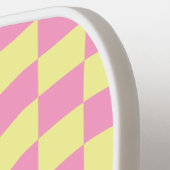 Raquette De Pickleball Nom À damiers script rétro (Détail gauche)