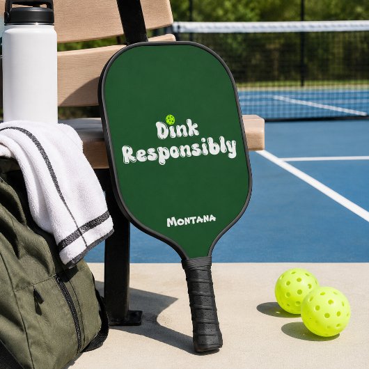 Raquette De Pickleball Nom Buvez Responsablement Émeraude Vert