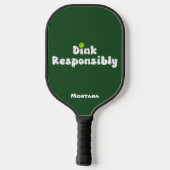 Raquette De Pickleball Nom Buvez Responsablement Émeraude Vert (Verso)