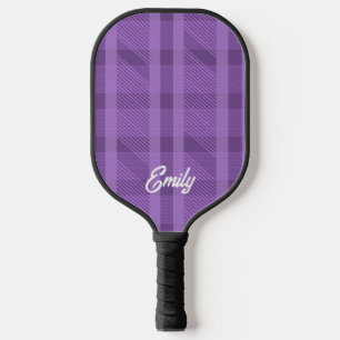 Raquette De Pickleball Nom carreaux violet moderne