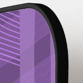 Raquette De Pickleball Nom carreaux violet moderne (Détail gauche)