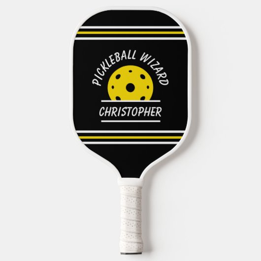Raquette De Pickleball Nom de Magicien de Pickleball Mignon Balle Noir Ja (Recto)
